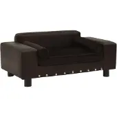 vidaXL Canapé pour chien Marron 81x43x31 cm Peluche et cuir synthétique