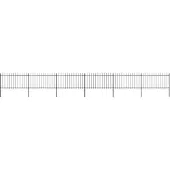vidaXL Clôture de jardin avec pointes de lance Acier 10,2 x 1 m Noir