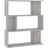 vidaXL Bibliothèque/Séparateur de pièce Gris béton Bois d’ingénierie