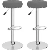 vidaXL Tabouret de bar 2 pcs. Tissu gris foncé