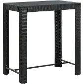 vidaXL Table de bar de jardin noire 100x60,5x110,5 cm Poly rotin