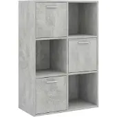 vidaXL Armoire de rangement Gris béton 60x29,5x90 cm Bois d'ingénierie