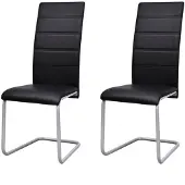 vidaXL Chaise cantilever 2 pcs. noir similicuir