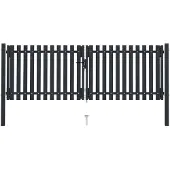vidaXL Portail double en acier 300 x 75 cm anthracite