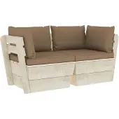vidaXL Canapé de jardin en palettes 2 places avec coussins épicéa