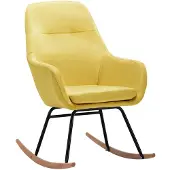 vidaXL Chaise à bascule Jaune moutarde Tissu