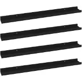 vidaXL Étagères murales 4 pcs Noir 80x9x3 cm
