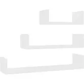 vidaXL Étagères murales 3 pcs Blanc Bois d'ingénierie