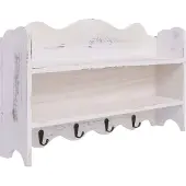 vidaXL Porte-manteau mural Blanc 50x10x30 cm Bois