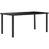 vidaXL Table de salle à manger noire 160 x 80 x 75 cm verre trempé