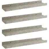 vidaXL Étagères murales 4 pcs Gris béton 40x9x3 cm
