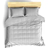 De Witte Lietaer Parure de Lit De Witte Lietaer Zygo Gris Argenté Coton-260 x 200 / 220 / 240 cm | Extra Breed