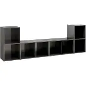 vidaXL Armoires TV 4 pcs. Gris brillant 72x35x36,5 cm Bois composite
