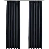 vidaXL Rideaux occultants avec crochets 2 pcs Anthracite 140x175 cm