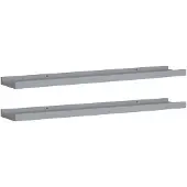 vidaXL Étagères à rebord pour cadre photo 2 pcs Gris 80x9x3 cm MDF