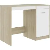 vidaXL Bureau Blanc Chêne Sonoma 100x50x76 cm Matériau dérivé du bois