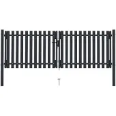 vidaXL Portail double en acier 300x100 cm anthracite