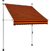 vidaXL Store rétractable manuel 150 cm Orange et brun