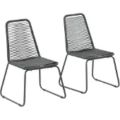 vidaXL Chaises de jardin 2 pcs. Poly rotin noir