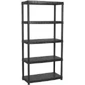 vidaXL Étagère de rangement à 5 niveaux Noir 91,5x45,7x185cm Plastique