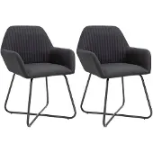 vidaXL Chaise de salle à manger 2 pcs. tissu noir