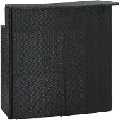 vidaXL Table de bar de jardin noire 120x55x110 cm Poly rotin