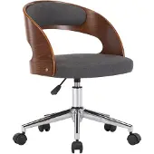vidaXL Chaise de bureau pivotante Gris Bois courbé et tissu