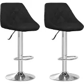 vidaXL Tabouret de bar 2 pcs. noir similicuir