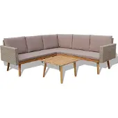 vidaXL Ensemble salon de jardin 4 pièces avec coussins Poly rotin gris