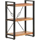 vidaXL Bibliothèque à 3 niveaux 60x30x80 cm Bois d'acacia massif