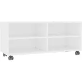vidaXL Meuble TV avec roulettes Blanc 90x35x35 cm Bois d'ingénierie