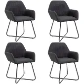 vidaXL Chaises à manger lot de 4 noir tissu277106