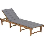 vidaXL Bain de soleil pliable avec support Acacia massif
