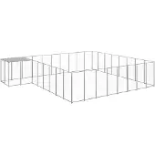 vidaXL Chenil Argenté 20,57 m² Acier