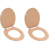 vidaXL Sièges WC lot de 2 avec couvercles MDF Design de bambou
