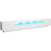 vidaXL Armoire TV avec lampes LED blanc 260x35x40cm