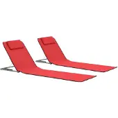 vidaXL Tapis de plage pliable 2 pcs. tissu rouge
