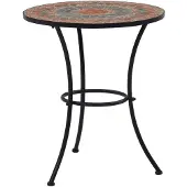 vidaXL Table de bistrot en mosaïque orange/gris 60 cm Céramique