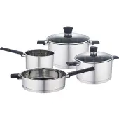 Baumalu Batterie de cuisine - Compatible tous feux, y compris induction - - Acier inoxydable - 6 pièces - Gris