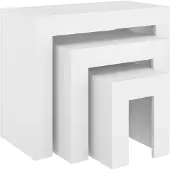 vidaXL Tables d'ensemble 3 pcs. blanc bois composite