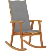 vidaXL Chaise à bascule avec supports en bois massif d'acacia