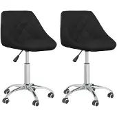 vidaXL Chaise de salle à manger 2 pcs. Pivotantes Noir Similicuir