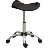 vidaXL Chaise de bureau "Hamminkeln" en simili cuir (60% PVC, 25% polyester, 15% coton), acier chromé marron. Dimensions (l/h/p) 44x57x44 cm