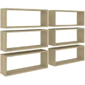 vidaXL Étagères murales cube 6 pcs Chêne sonoma Bois d’ingénierie