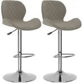 vidaXL Tabouret de bar 2 pcs velours gris clair