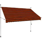 vidaXL Store rétractable manuel 250 cm Orange et brun