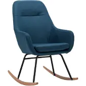 vidaXL Chaise à bascule Bleu Tissu