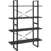vidaXL Bibliothèque à 4 niveaux gris 100x30x140 cm bois d'ingénierie