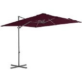 vidaXL Parapluie avec mât en acier 250x250 cm rouge bordeaux