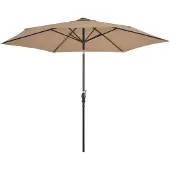 vidaXL Parasol avec lampes LED et mât en acier 300 cm Taupe